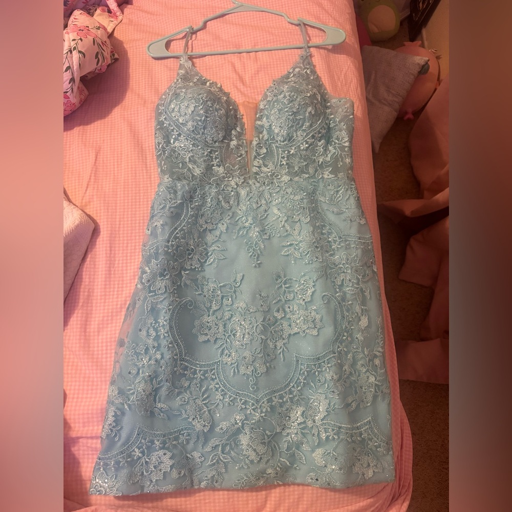 Narianna Light Blue Lace Dress
